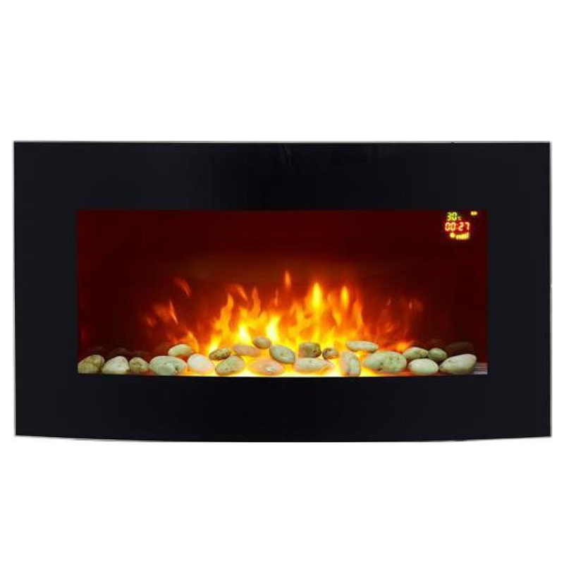 Eurolamp electric fireplace curved 2000w with remote control, , medium-null