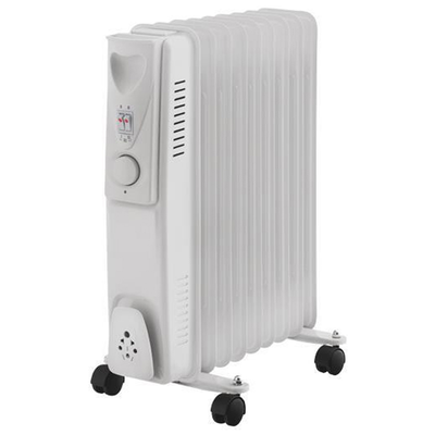 Oil eurolamp radiator 11 ribs 2500w, White, medium