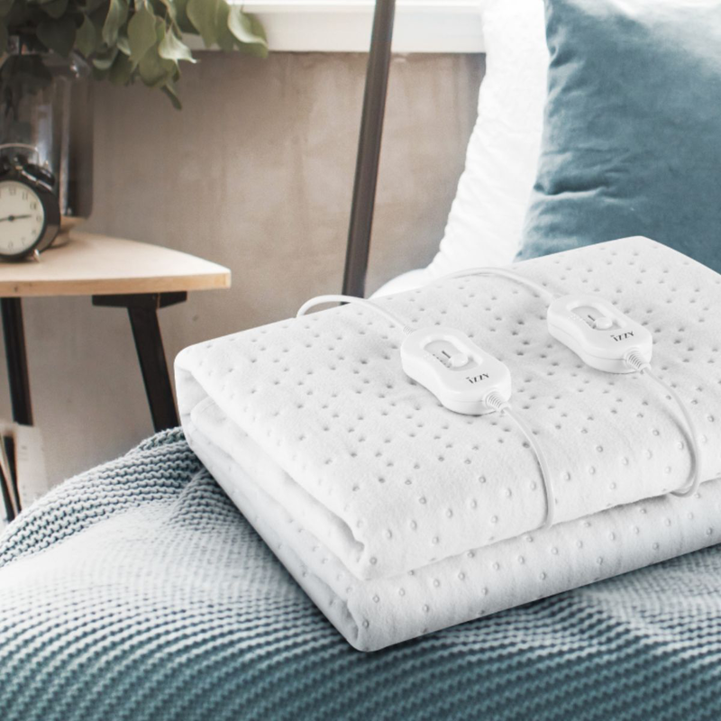 Izzy διπλό θερμαινόμενο υπόστρωμα sleepy με fleece επένδυση, 3 ρυθμίσεις θερμότητας & προστασία από υπερθέρμανση, λευκό iz-9009, , medium-null