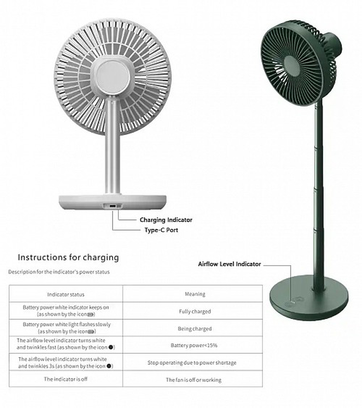 Jisulife extendable rotating desktop fan fa13p white, , medium-null