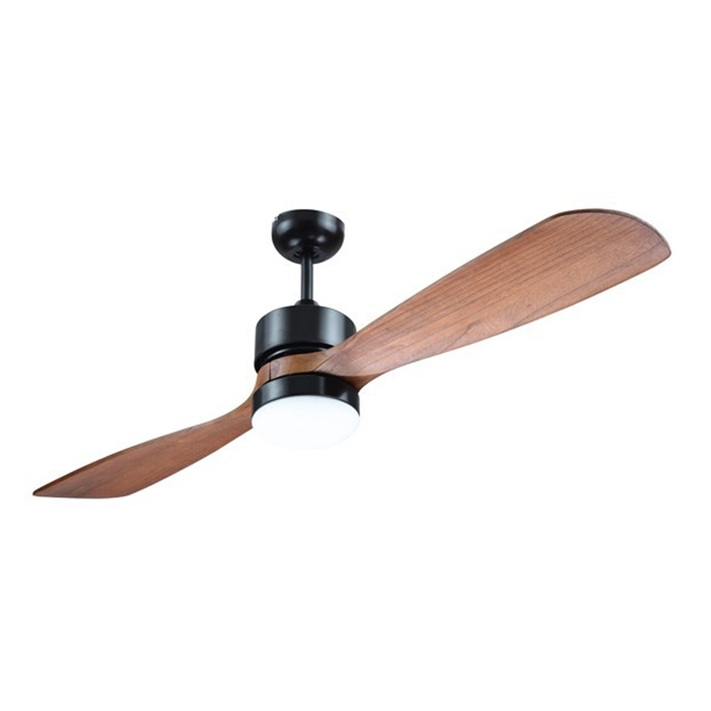 Eurolamp ceiling fan black with 2 wooden fans &phi;132 led light 12w 4000k and 35w dc motor control-null