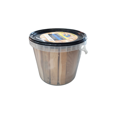Wood fire in bucket