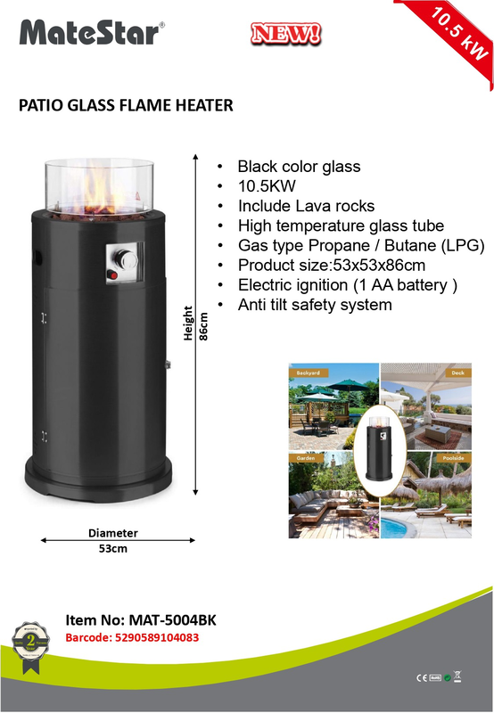 Matestar patio area heater fire pit mat-5004bk, , medium-null