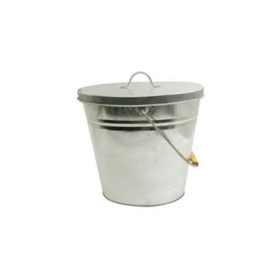 Ash collection container with galvanized lid, , medium
