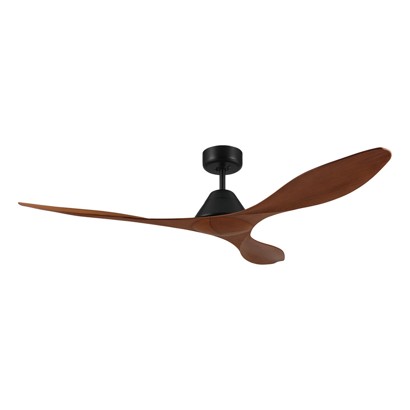 Eglo 'antibes' ceiling fan dc motor 3-abs blades 52-inch teak+black matt remote control, , medium-null