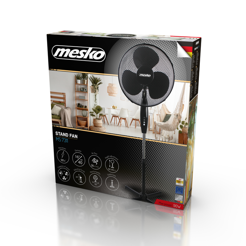 Mesko stand fan 40cm 45w ms7311, , medium-null
