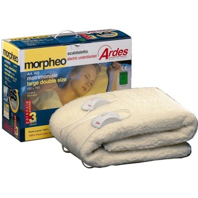 Ardes electric blanket pure wool double bed 150x160cm, , medium image number null