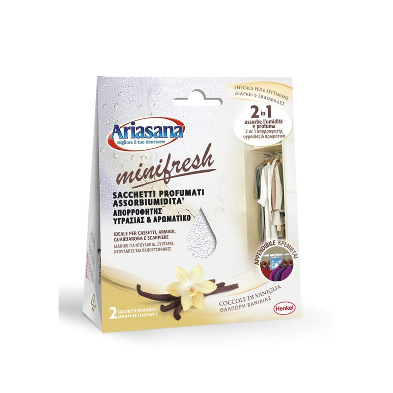 Ariasana moisture absorber minifresh ideal for wardrobe fruit 100gr-null