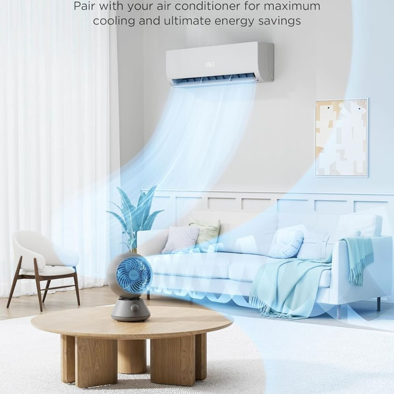 Midea επιτραπέζιος ανεμιστήρας με 3 ταχύτητες, λειτουργία κυκλοφορίας αέρα έως 9 μέτρα & τεχνολογία turboforce (fg15-24jk), , medium-null