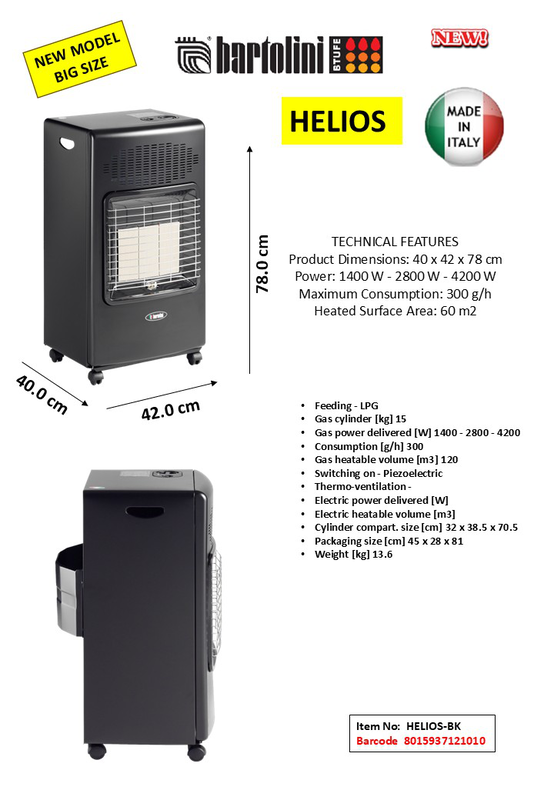 Bartolini infrared gas heater helios-bk, , medium-null