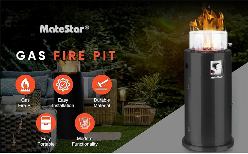 Matestar patio area heater fire pit mat-5004bk, , medium-null