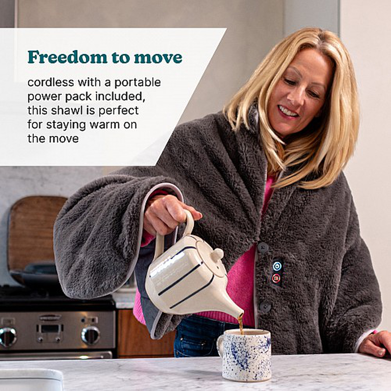 Homedics electric heating blanket & soft shawl, , medium-null