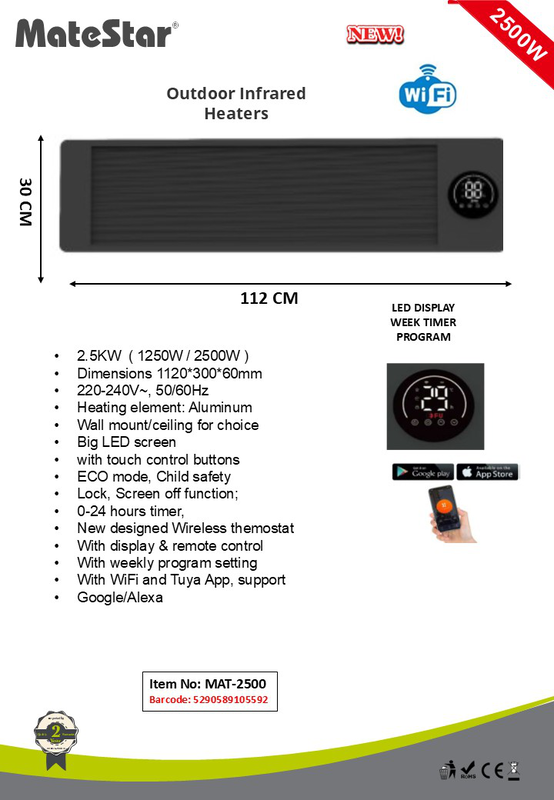 Matestar heater 2500w Wi-Fi - black-null