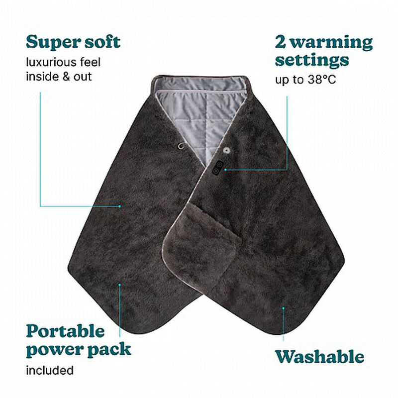 Homedics electric heating blanket & soft shawl, , medium-null