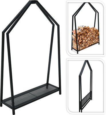 Firewood/ logs storage metal rack black, , medium
