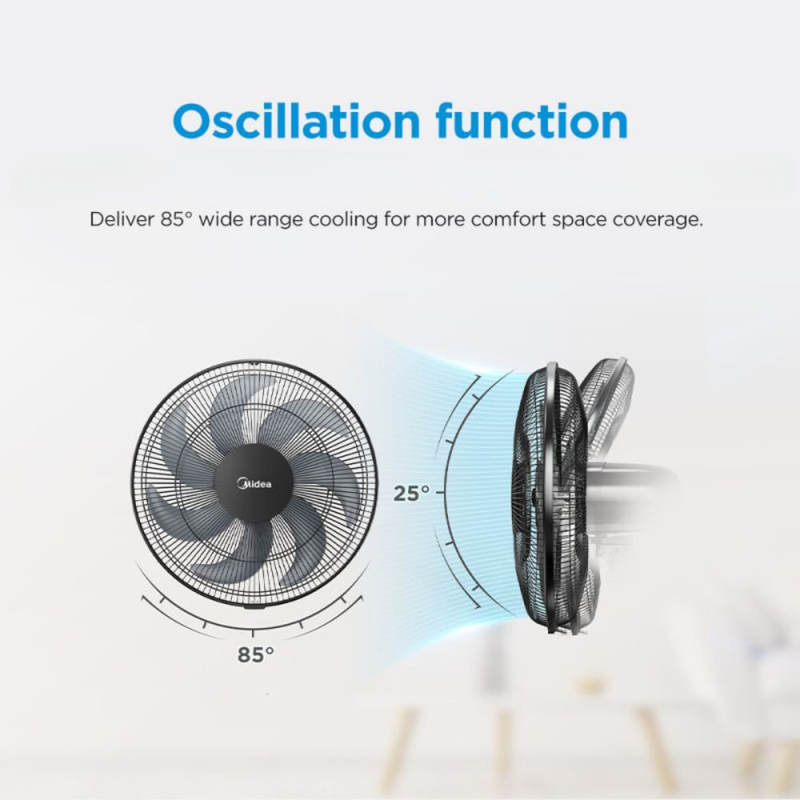 Midea ηλεκτρικός ανεμιστήρας δαπέδου με τηλεχειριστήριο, ρυθμιζόμενο ύψος & χρονοδιακόπτη, , medium-null