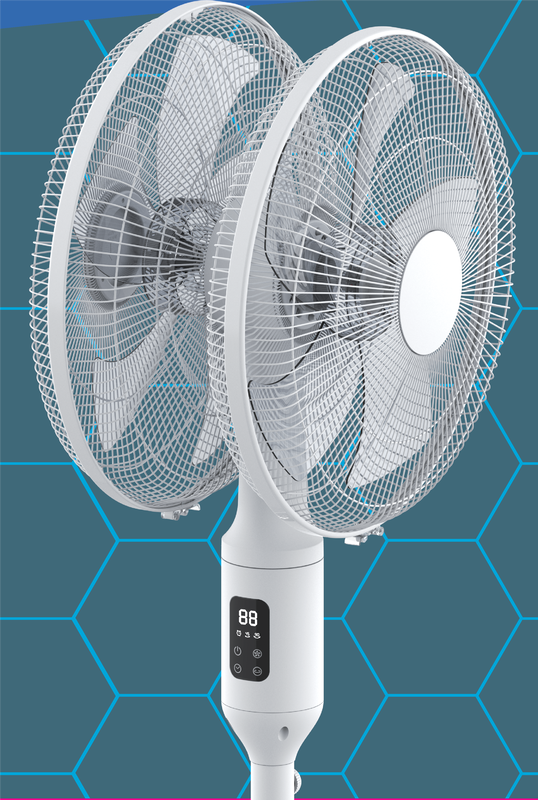 Kdk ndd2208rd stand fan 16'' bldc motor bouble head stand with remote control, , medium-null
