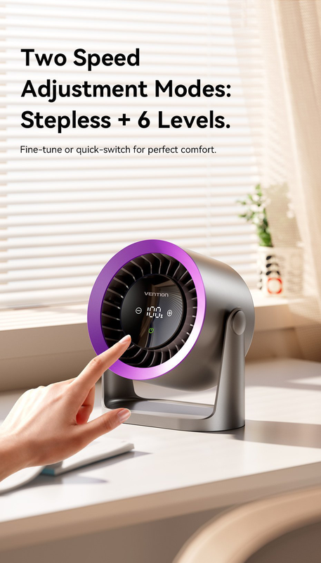 Vention Air circulation fan desktop with display & wall mount pbih0, , medium-null