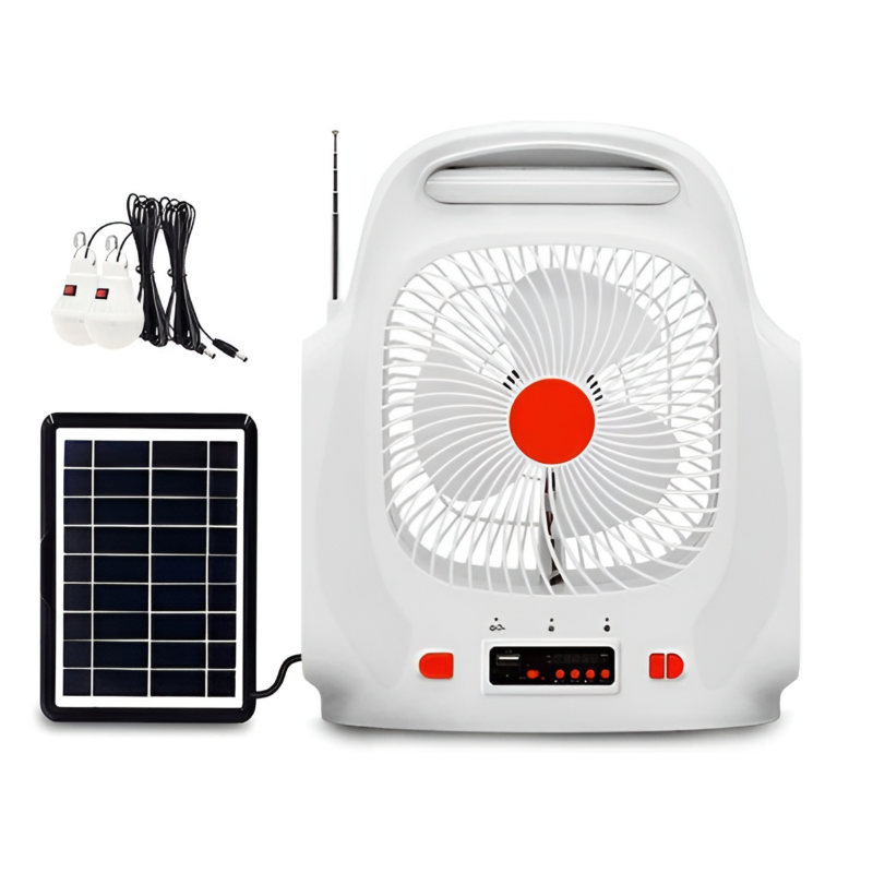 Product image: Ηλιακός ανεμιστήρας 8" με λαμπτήρες led και ηχείο bluetooth / fm, , medium-null