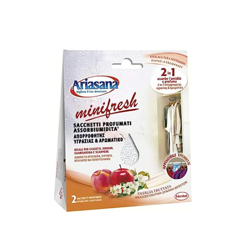 Ariasana moisture absorber minifresh ideal for wardrobe fruit 100gr-null