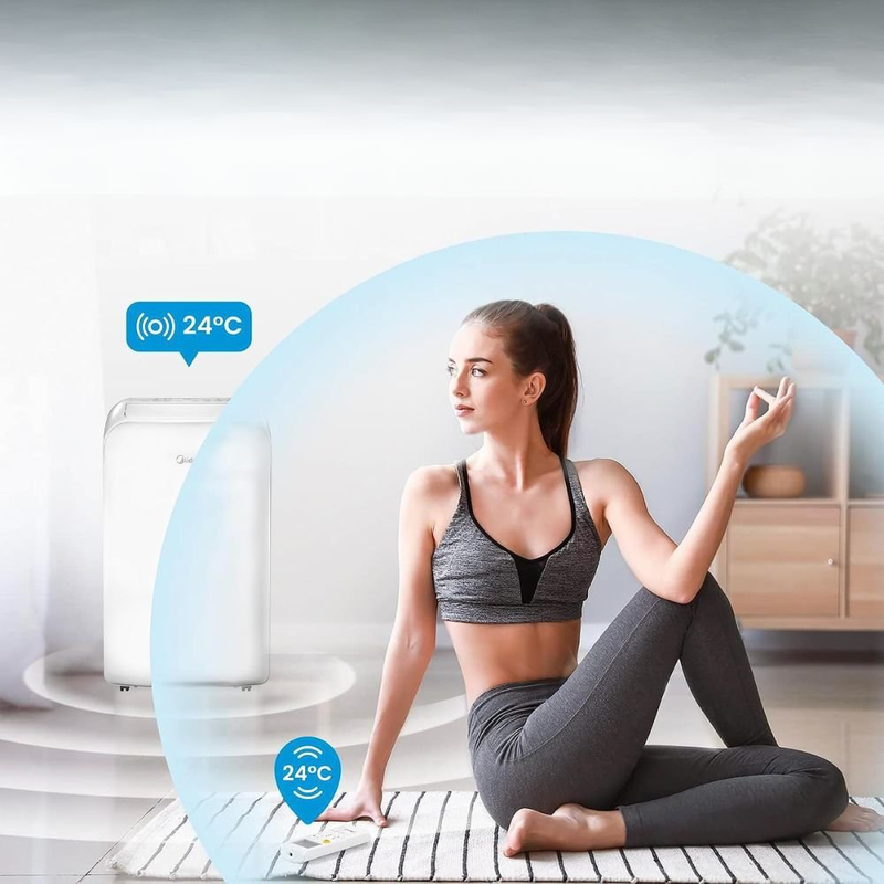 Midea φορητό κλιματιστικό 3500w με hepa φίλτρο, 3 ταχύτητες & τηλεχειριστήριο (mppdb-13crn7-qb6), , medium-null