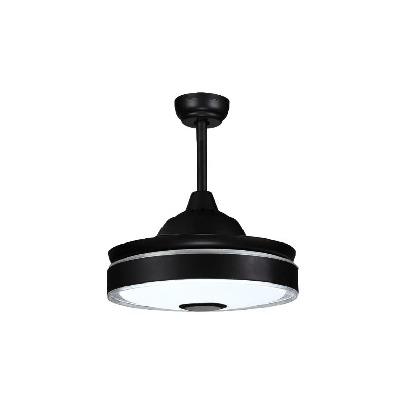 Sunlight 'typhoon' ceiling fan dc motor 4-retractable blades 42-inch black led 36w 3240lm rgb+cct di, , medium image number null