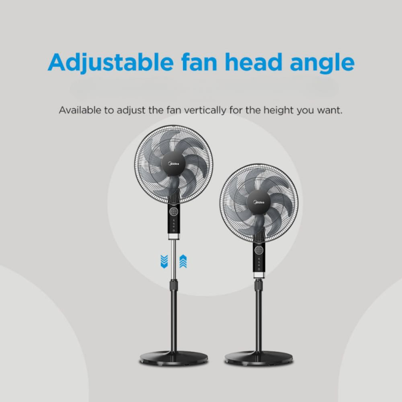 Product image: Midea ηλεκτρικός ανεμιστήρας δαπέδου με τηλεχειριστήριο, ρυθμιζόμενο ύψος & χρονοδιακόπτη (fs40-23mr), , medium-null