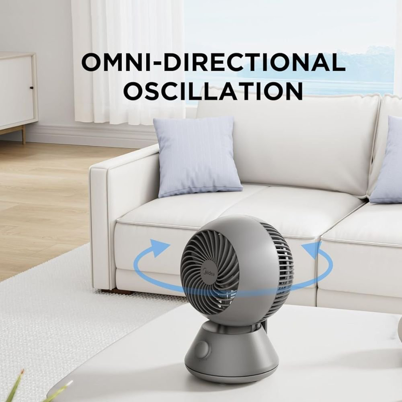 Product image: Midea επιτραπέζιος ανεμιστήρας με 3 ταχύτητες, λειτουργία κυκλοφορίας αέρα έως 9 μέτρα & τεχνολογία turboforce (fg15-24jk), , medium-null