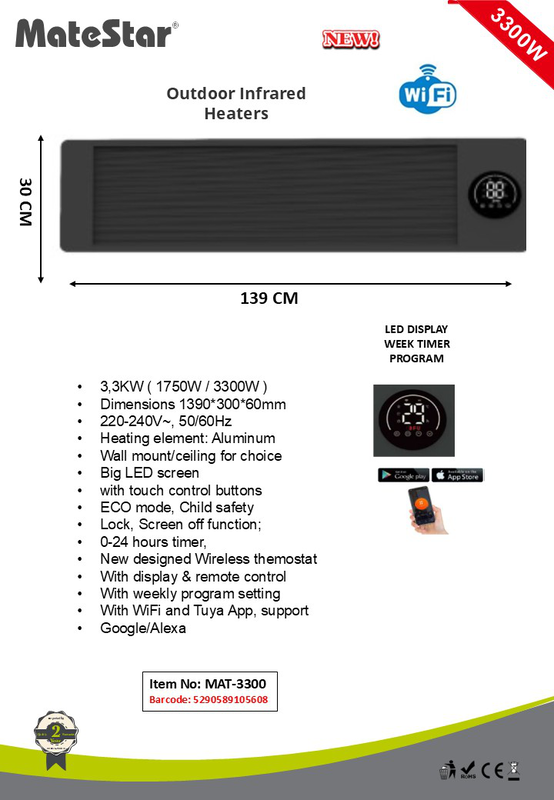 Matestar heater 3300w Wi-Fi - black-null