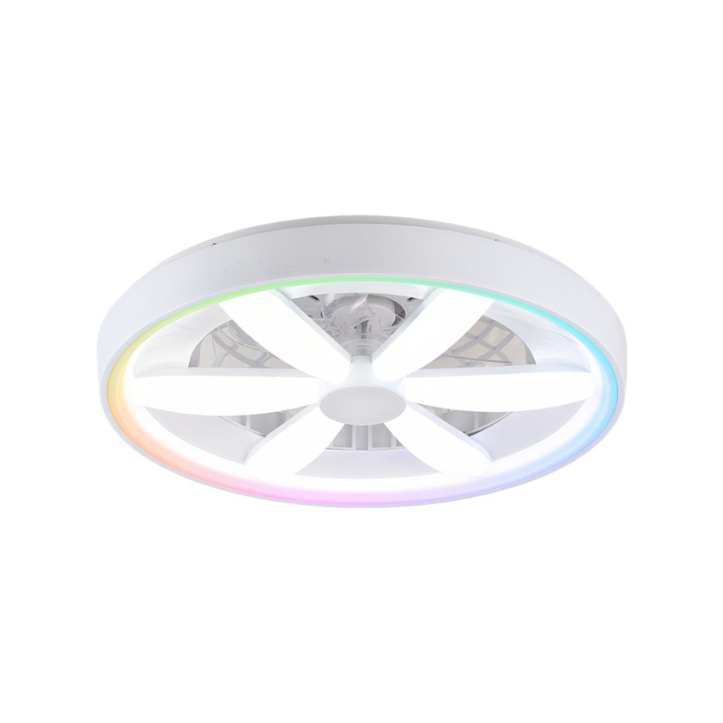 Sunlight 'spooky' ceiling fan dc motor 3-abs blades 19-inch white led 48w rgb+cct ø485xh160mm remote, , medium image number null