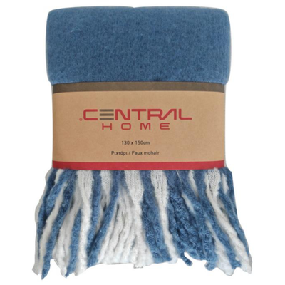 Faux mohair throw 130x150cm - navy, , medium