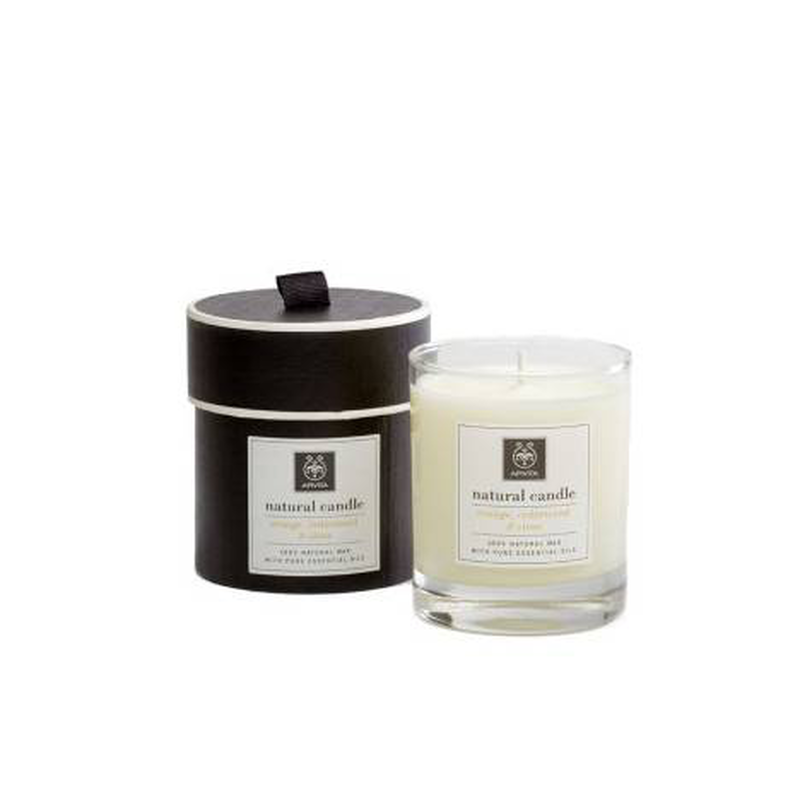 Apivita natural candle orange cedarwood & clove candles 235g, , medium-null