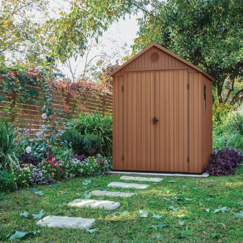Product image: Keter darwin αποθήκη κήπου 6x6ft ρητίνη και μέταλλο σε χρώμα καφέ ξύλο-null