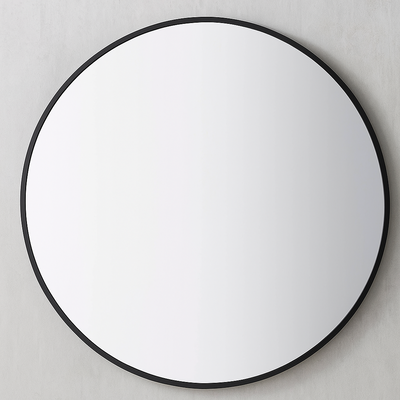 Round mirror with black aluminium frame ⌀800mm, , medium