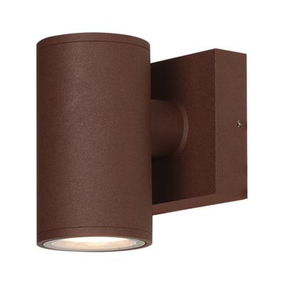 Sunlight 'lyla' 1xgu10 (max.35w) wall light down round aluminium matte rust ip65 l115xw85xh115mm