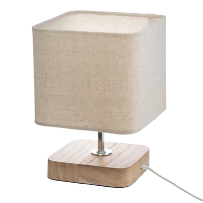 Atmosphera 'toxey' 1xe14 (max.25w) table lamp pine beige ip20 l145xd145xh210mm, , medium