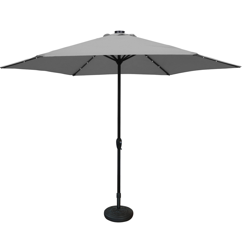 L.h garden aluminum umbrella with built-in led lamps 3m-null