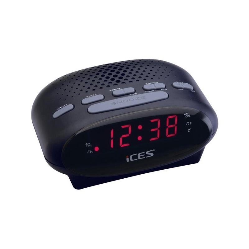Ices icr-210 pll fm clock radio black, , medium-null
