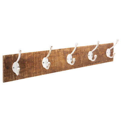 5five hanger 5 hooks wood 74x15cm, , medium