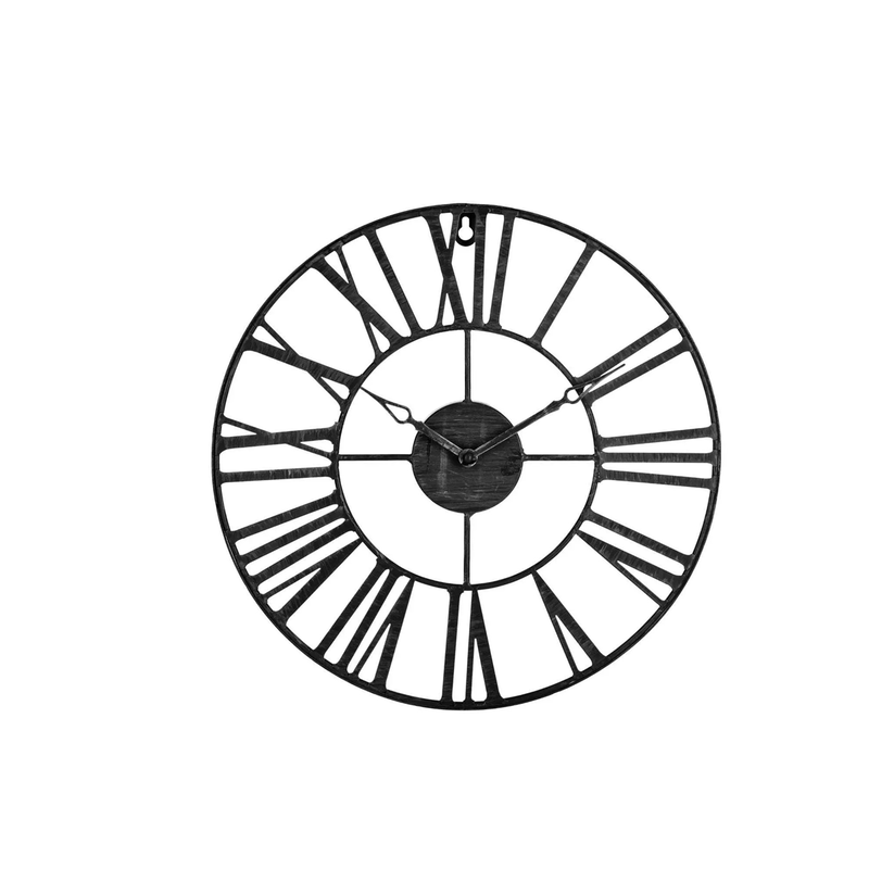 Wall clock φ36.5cm metallic black-null