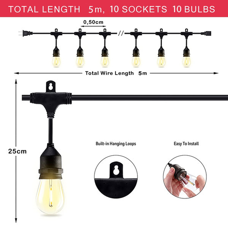 Product image: Γιρλάντα φωτισμού με 10 λάμπες-null