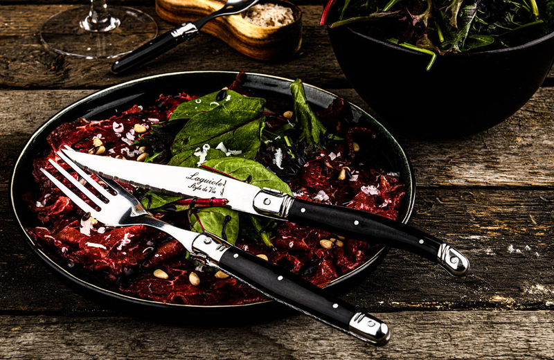 Laguiole premium line set of 6 forks black 1.8mm thick, , medium image number null