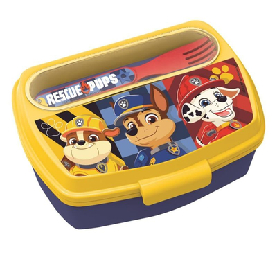 Stor paw patrol boy rescue pups - funny sandwich box with cultery 81609, , medium