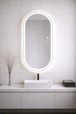 Bilbao curve led mirror 100x50cm w/out magnifying, , medium