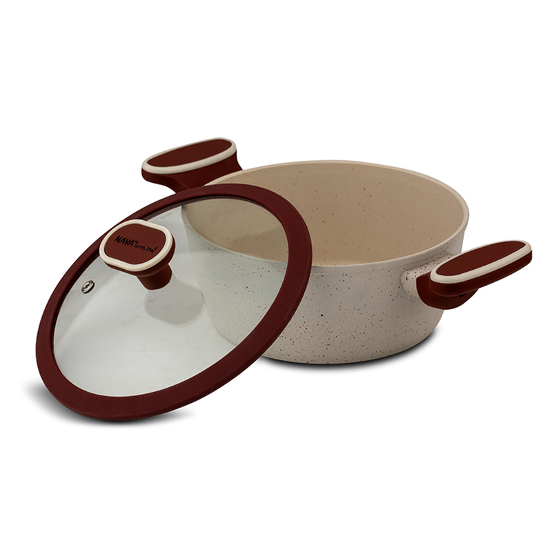 Nava terrestrial nonstick ceramic casserole with lid 20cm image number null