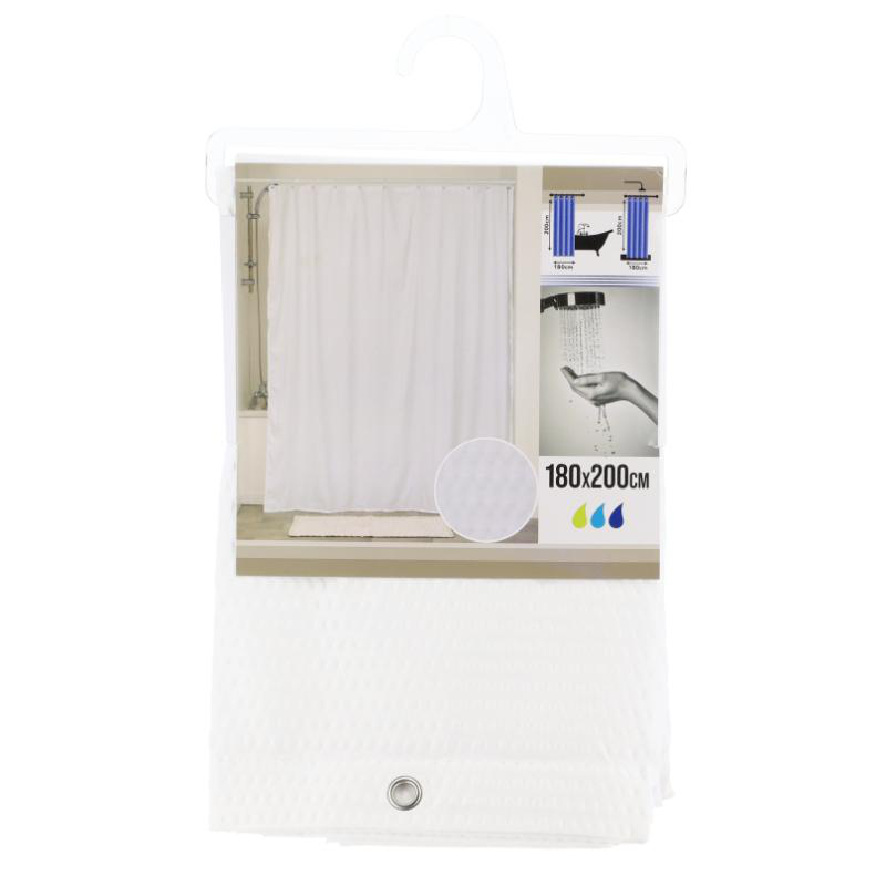 Product image: Tendance microfibre shower curtain 180x200cm - white, , medium-null