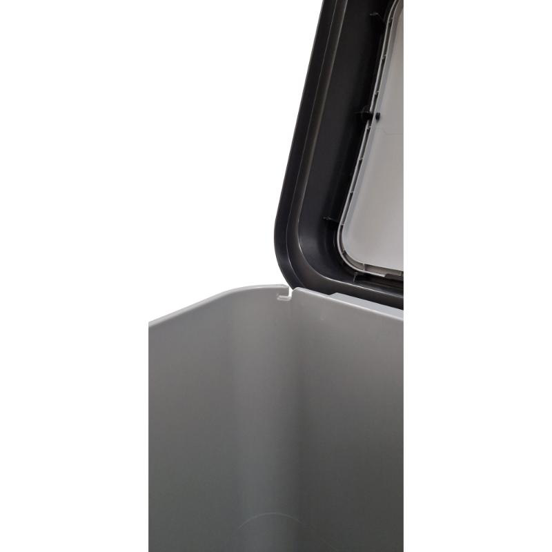 Dea oslo swing bin 50l - silver/ black, , medium-null