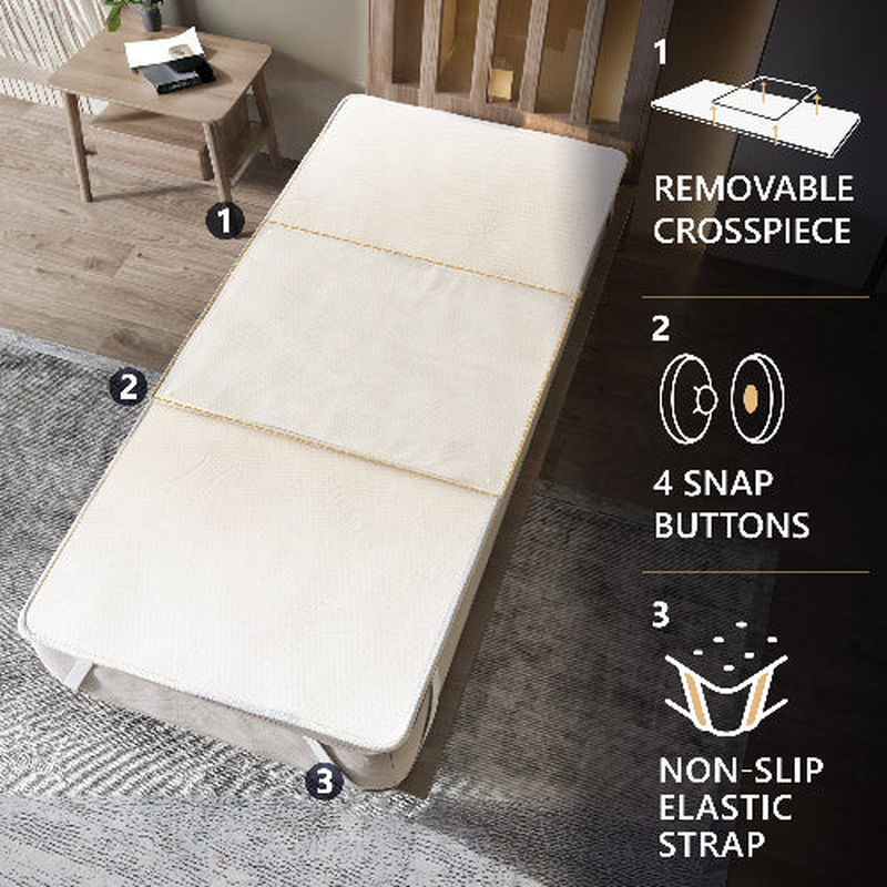 Waterproof mattress protector the white stone with removable and washable fitted sheet | anti-stress, hypoallergenic and antibacterial fabric with fixing clips-null