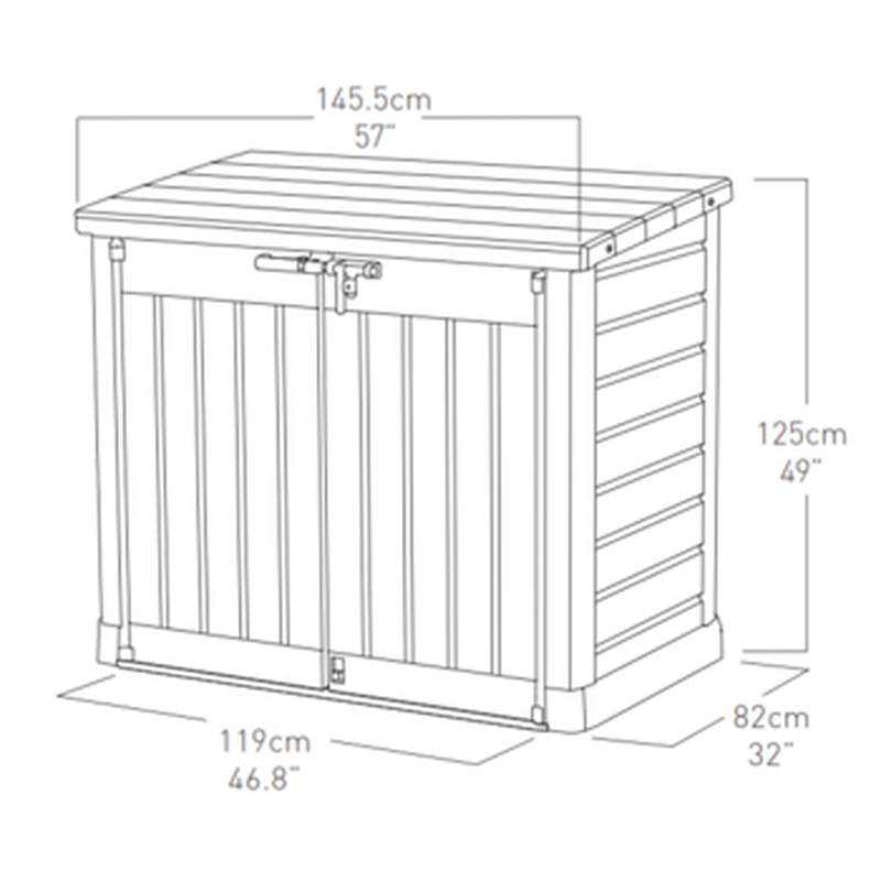 Product image: Keter store-it-out max 145x82x125cm black 1200l, , medium-null