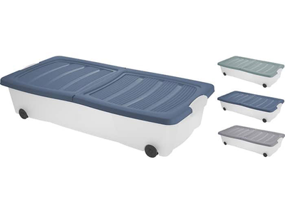 Underbed box with wheels 32l 80x40x17cm 3 assorted designs, , medium